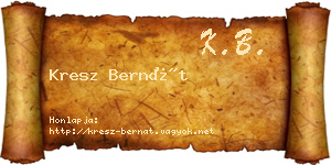 Kresz Bernát névjegykártya
